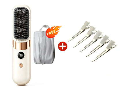💇‍♀️ 3-in-1 Cordless Hair Straightening Brush – Straighten, Curl & Detangle Anywhere ✨