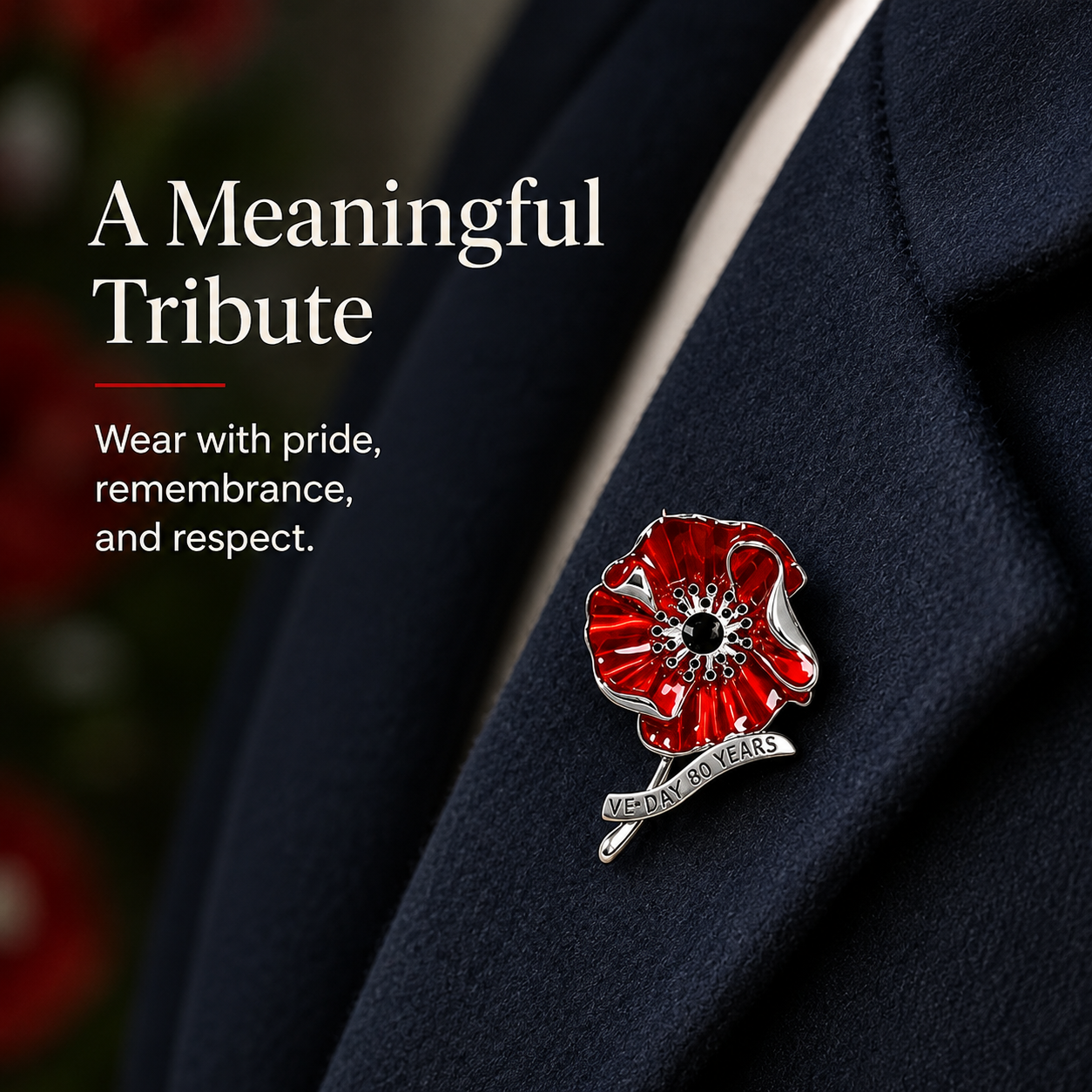 VE Day 80th Anniversary Poppy Brooch