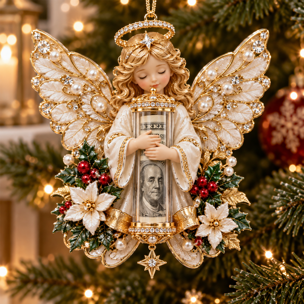 👼🎄 Christmas Angel Cash Holder Ornament