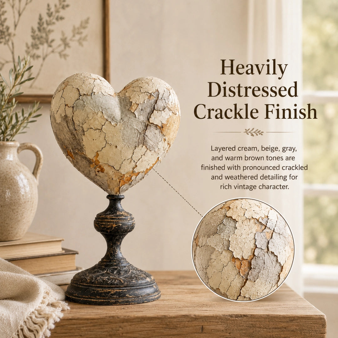 Close-up of distressed crackle finish