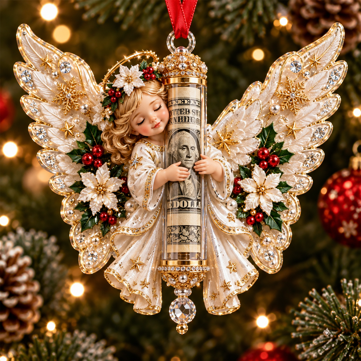 👼🎄 Christmas Angel Cash Holder Ornament