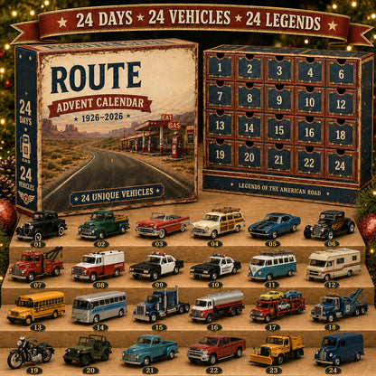 ✨ Route 66 Centennial Advent Calendar – 24 Days of American Road Legends | 1926–2026 Collector’s Edition
