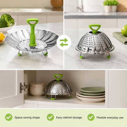 One Steamer Basket. Multiple Pot Sizes