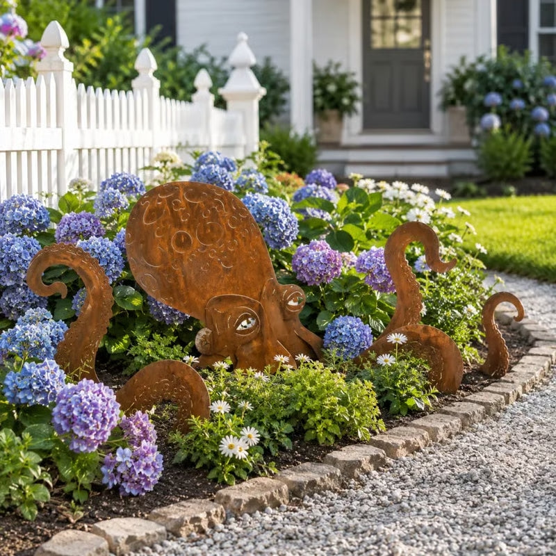 Rustic Kraken Octopus Garden Sculpture