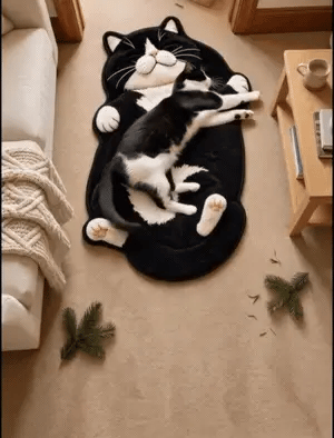 Chubby cat rug home decor