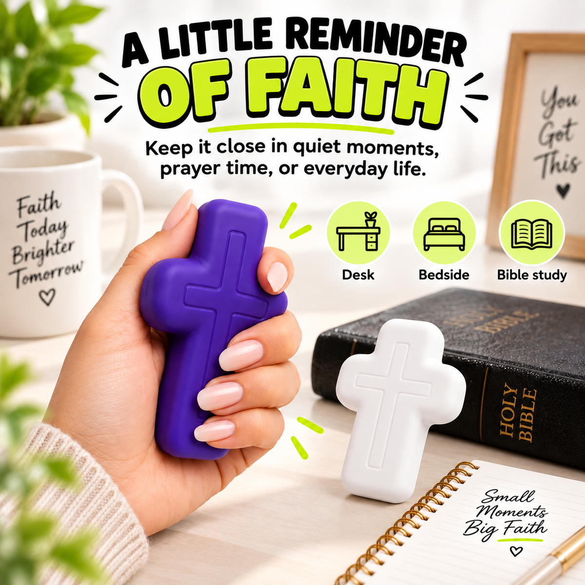 Mystery Faith Cross Squishy – Soft Pocket-Sized Christian Gift