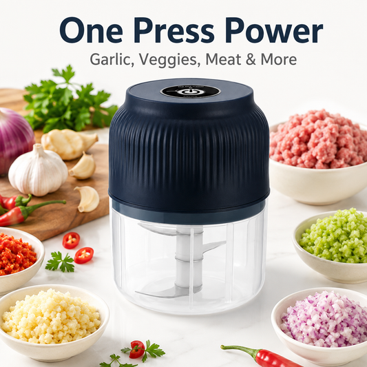 ✨ Mini Electric Food Chopper – One-Press Garlic & Veggie Prep 🍳🥕🧄