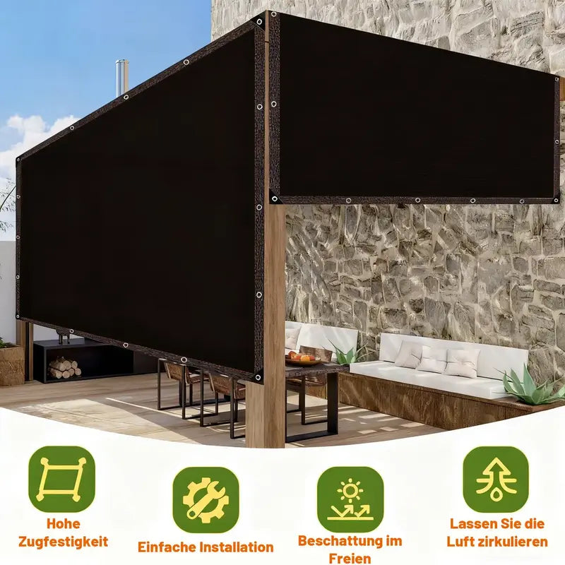 💥90% Blackout Cloth (Black) - 10 x 13ft UV-Resistant Shade Net with Reinforced Rivets