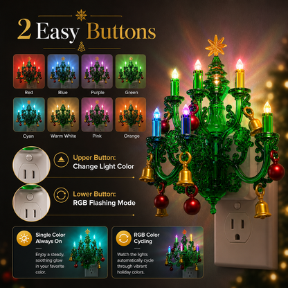 Magical Christmas Chandelier Night Light – Color-Changing Plug-In Holiday Glow