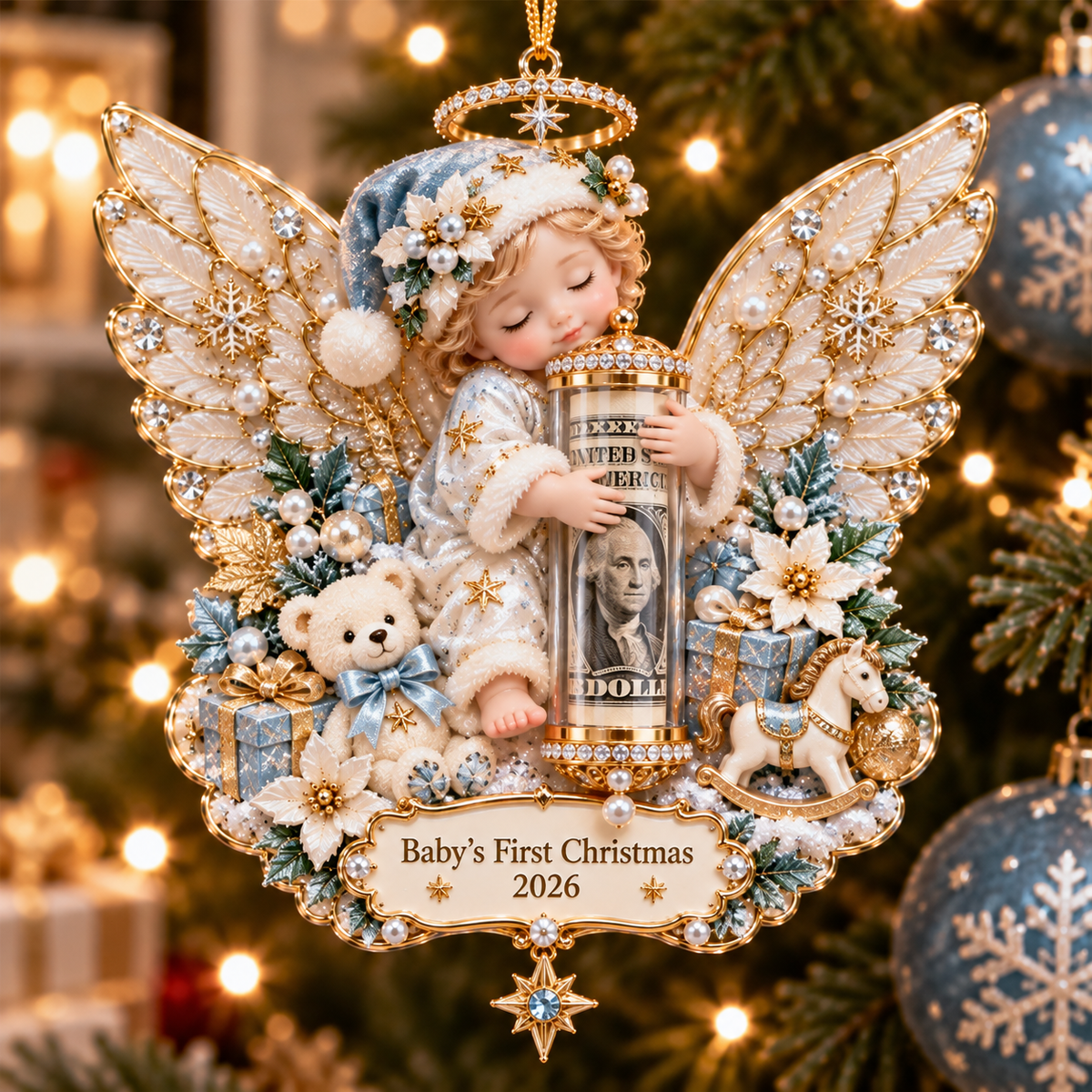 👼🎄 Christmas Angel Cash Holder Ornament