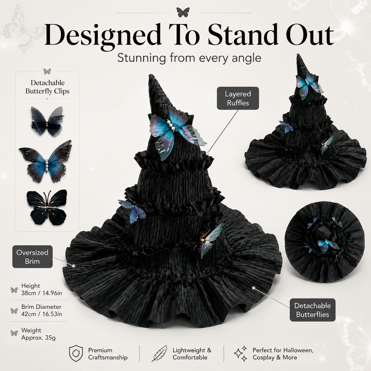One Hat, Endless Magic – Enchanted Butterfly Witch Hat for Moms & Little Witches