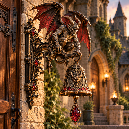 🐉😈 Gothic Guardian Welcome Bell™ – Medieval Fantasy Dragon & Demon Door Bell Collection