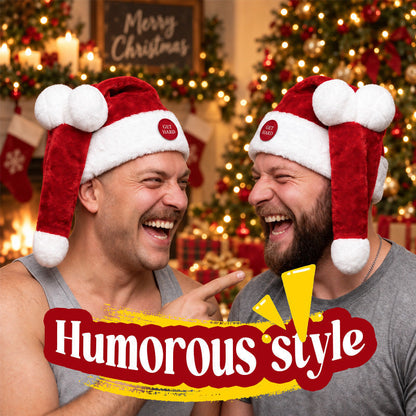 🎅😂 Funny Moving Santa Hat--press the button and watch it move