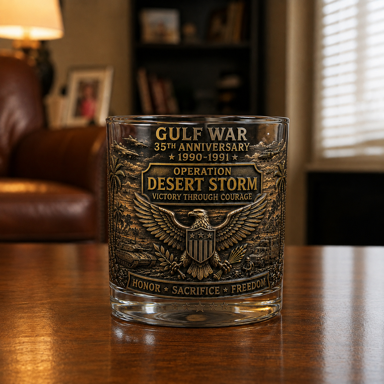 Gulf War 35th Anniversary Commemorative Whiskey Glass