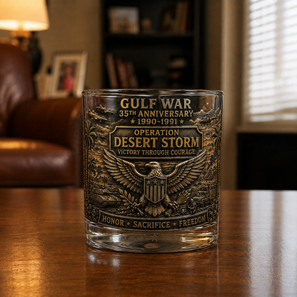 Gulf War 35th Anniversary Commemorative Whiskey Glass