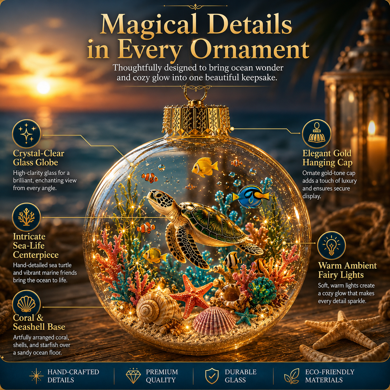 🌊Summer Ocean Animal Lighted Diorama Ornament