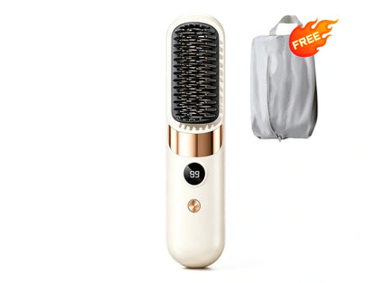 💇‍♀️ 3-in-1 Cordless Hair Straightening Brush – Straighten, Curl & Detangle Anywhere ✨
