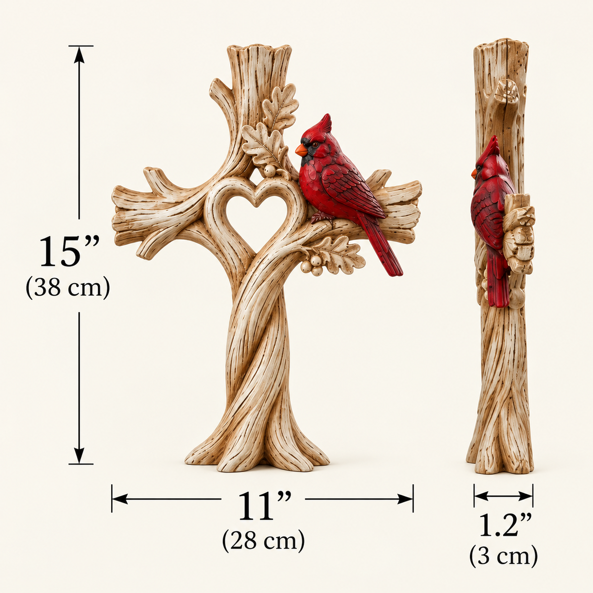 Always Near Cardinal Memorial Tree – Heart-Shaped Remembrance Decor