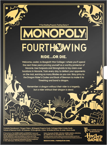 MONOPOLY: Fourth Wing Edition – Dragon Rider Fantasy Board Game