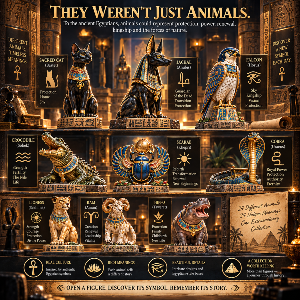 🐈‍⬛🏺24 Days of Ancient Egypt – Sacred Animals & Guardians Collection