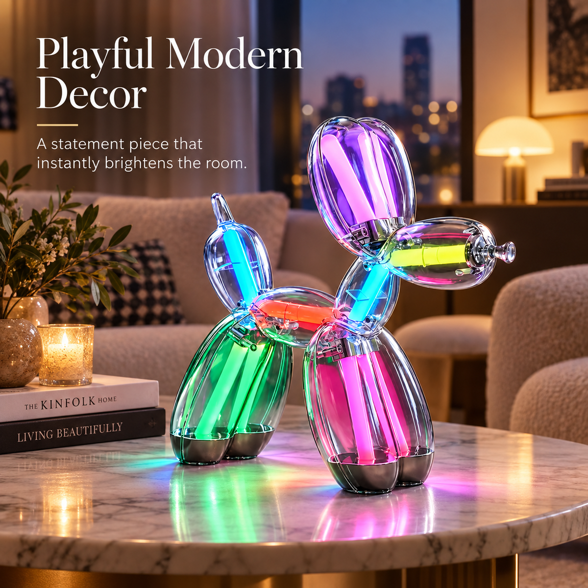 Glow Pup playful modern decor