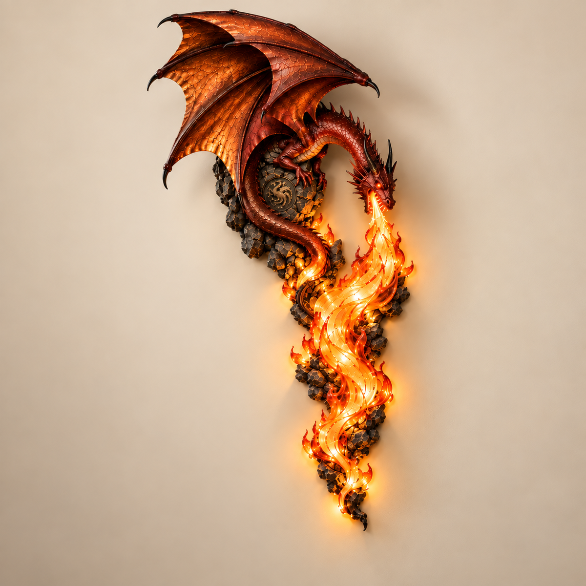Dragon Flame Wall Sconce – Glowing Fantasy Dragon Wall Decor