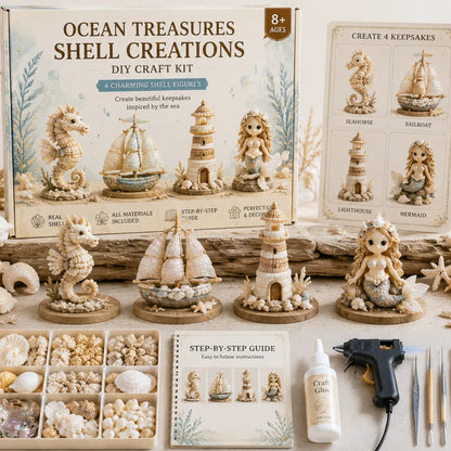 DIY Seashell Craft Kit – Create Ocean-Inspired Shell Figures & Keepsake Decor