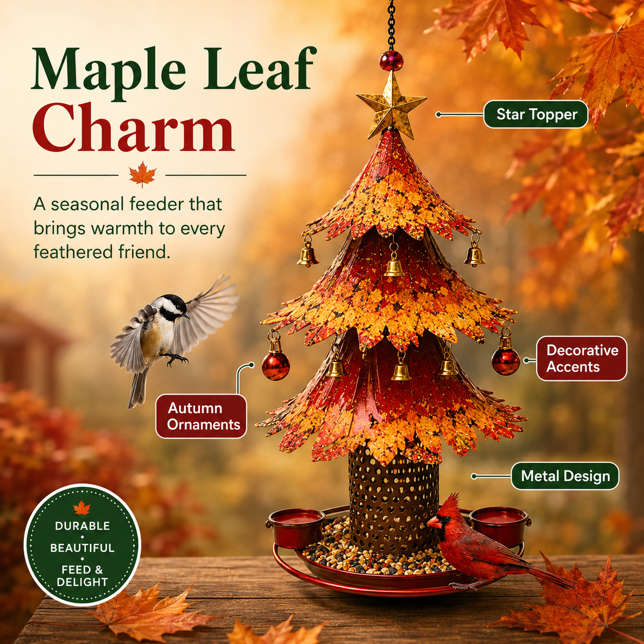 🎁🍂Christmas Tree Bird Feeder🎄Festive Backyard Holiday Decor
