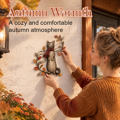 🐱Autumn Cat Metal Wall Decor – Swinging & Standing Cat Designs🍂🐈