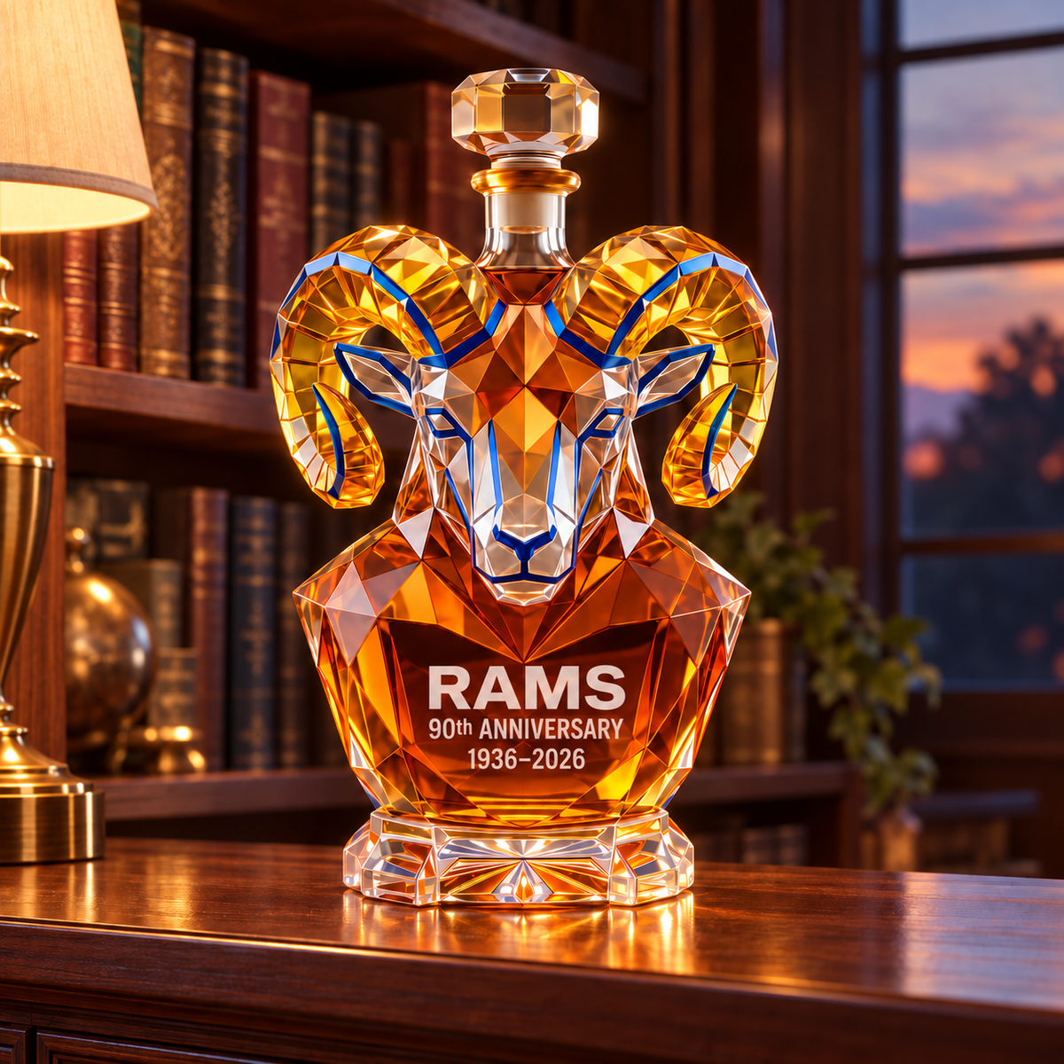 Los -Angeles- Rams 90th Anniversary Sculpted Collector's Decanter
