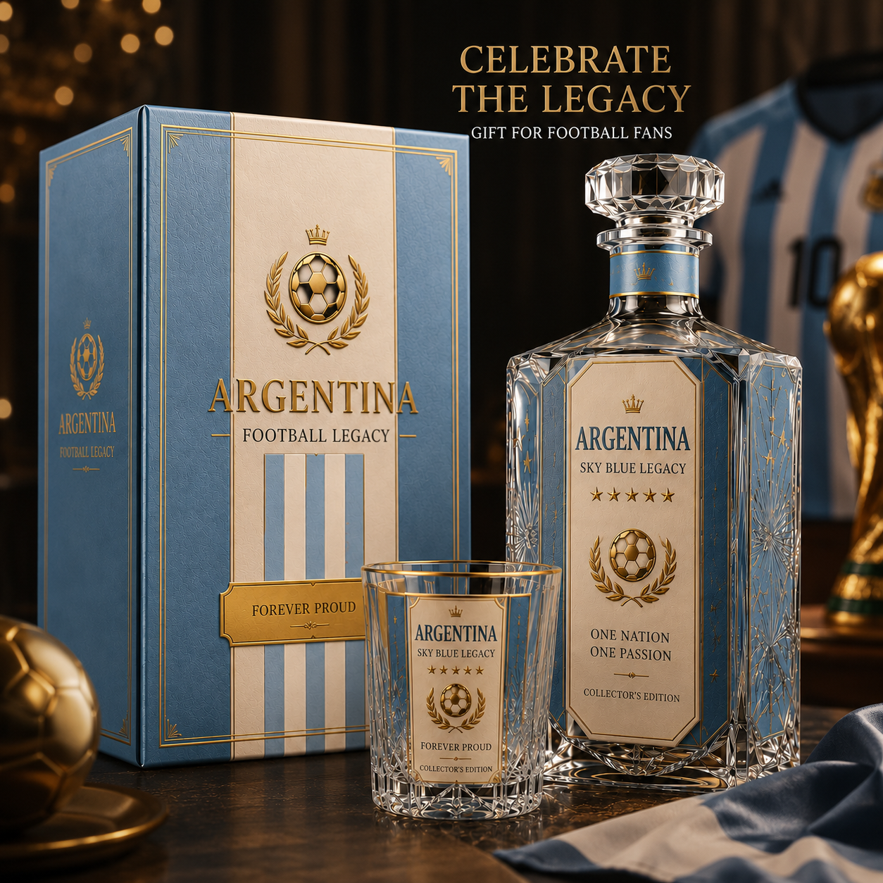 Argentina Football Legacy Collector’s Decanter Gift Set