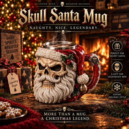 💀🎅 3D Dark Christmas Santa Mug Collection | Skull Santa & Pirate Santa Designs with Sculpted Holiday Details ☠️