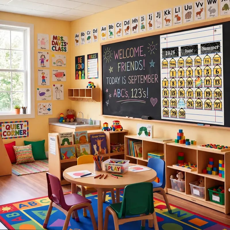 🍎📅 Back to School 2026-2028 Classroom Pencil Calendar Pocket Chart | Fun Learning Tool for Teachers