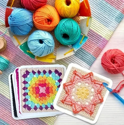 🧶✨ 50-Design Crochet Inspiration Card Set – Portable Stitch, Pattern & Color Guide