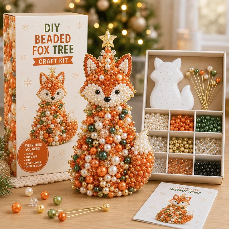 🔥HOT SALE 49% OFF🎁 🐾 Animal-Themed Beaded Christmas Tree DIY Kit🦊
