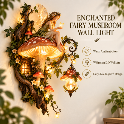 ⏰Limited Stock 50% OFF - 🧚✨ Enchanted Mushroom Fairy Wall Light 🍄🌿