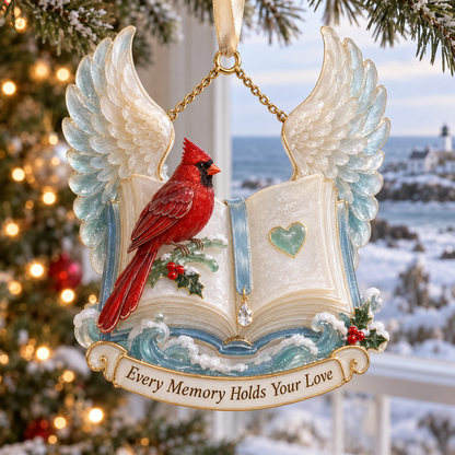 Cardinal & Angel Wing Memorial Ornaments