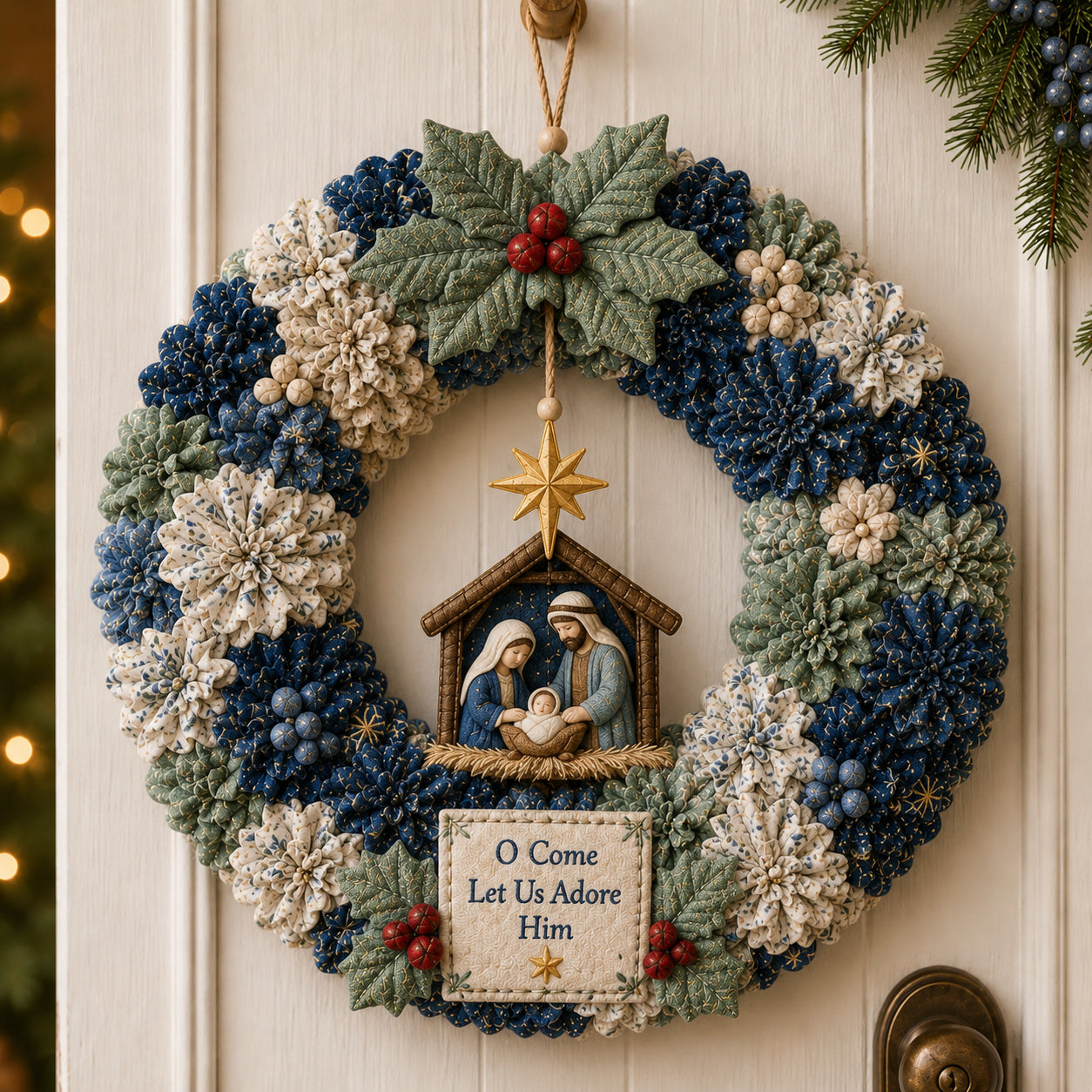 🔥49% Off Last Day - BUY 3 GET 1 FREE🔥🎄 3D Fabric Poke Wreath DIY Kit