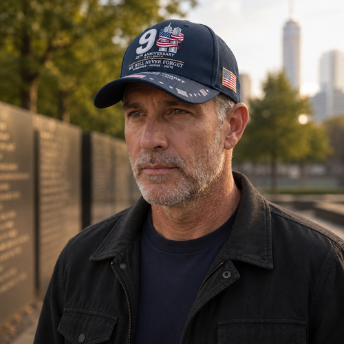 🇺🇸 9/11 25th Anniversary “We Will Never Forget” Memorial Embroidered Cap