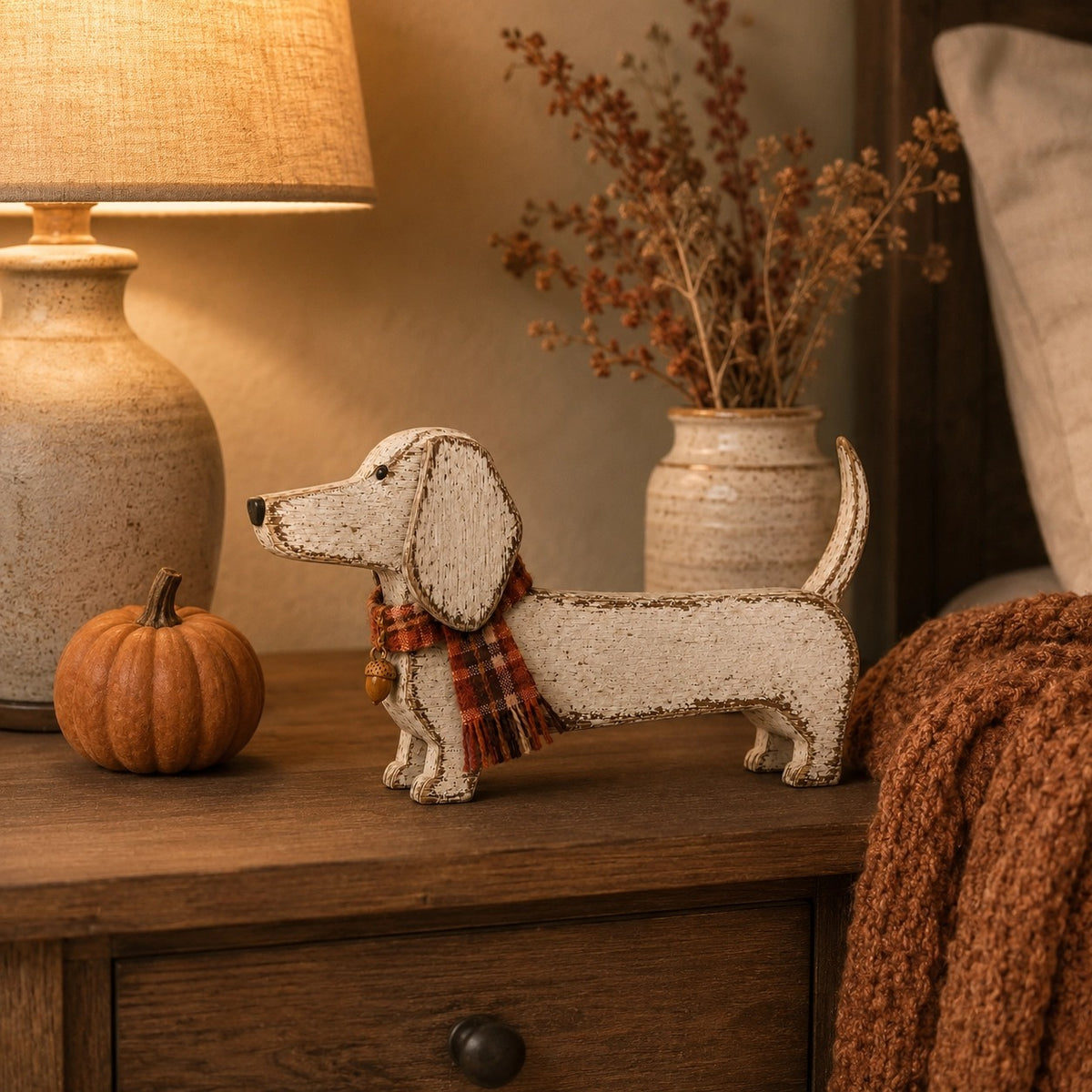 Autumn Dachshund Wooden Decor