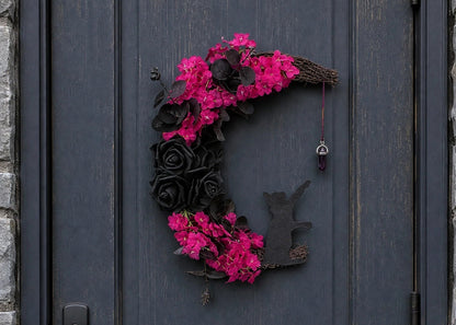 🐈‍⬛🌙Handmade Halloween Cat Wreath