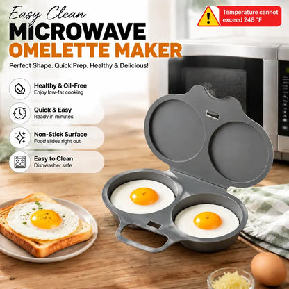 BPA-Free Microwave 2-Cup Egg Steamer Mold (Dark Gray) – Non-Stick Quick Prep Egg Cooker