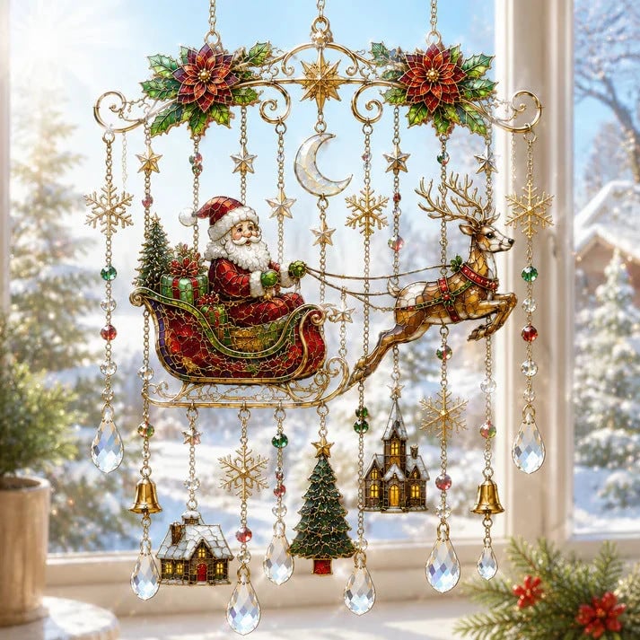 🎄🎐Handmade Christmas Stained Acrylic Window Hanging