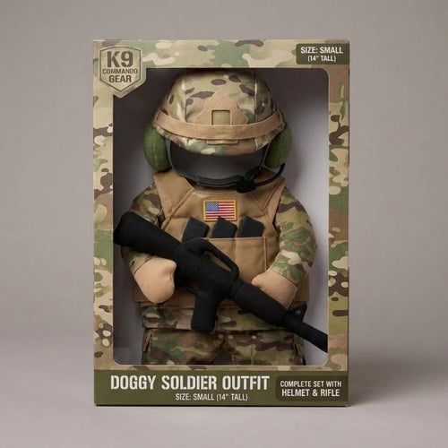 🔥Hilarious Tactical Soldier Pet Costume – Front-Facing Military Uniform for Dogs & Cats