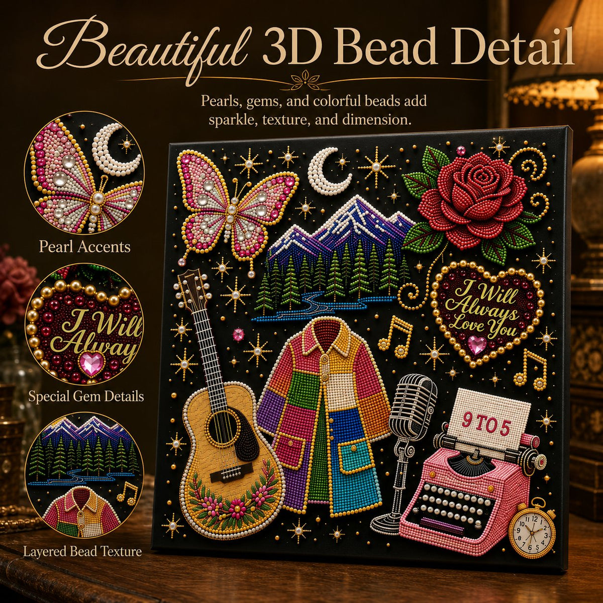 🎁🎤 Premium 3D Pearl Dolly Country Music Tribute Art Kit 💎✨