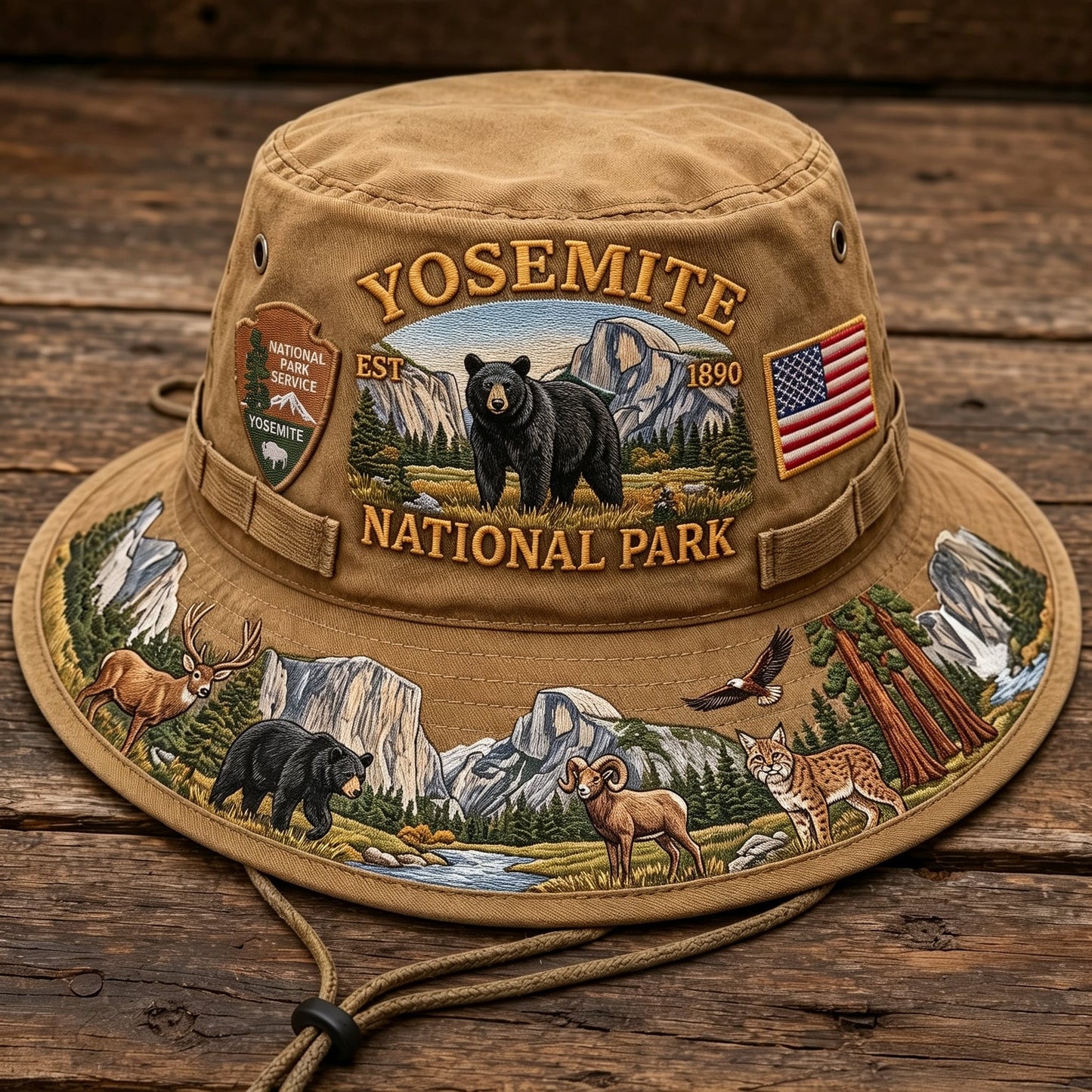 🏞️🐻 -Yosemite National Park Adventure Boonie Hat– Carry the Spirit of the Wild