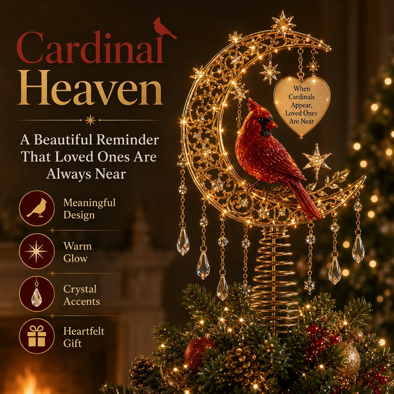 ⏳ Last Day 49% OFF – 🎄 Lighted Memorial Christmas Tree Topper Collection ✨