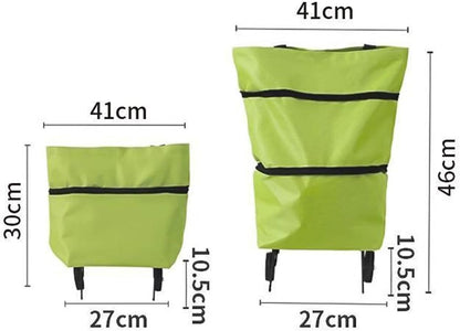 🛒 2-in-1 Foldable Shopping Trolley Bag with Wheels