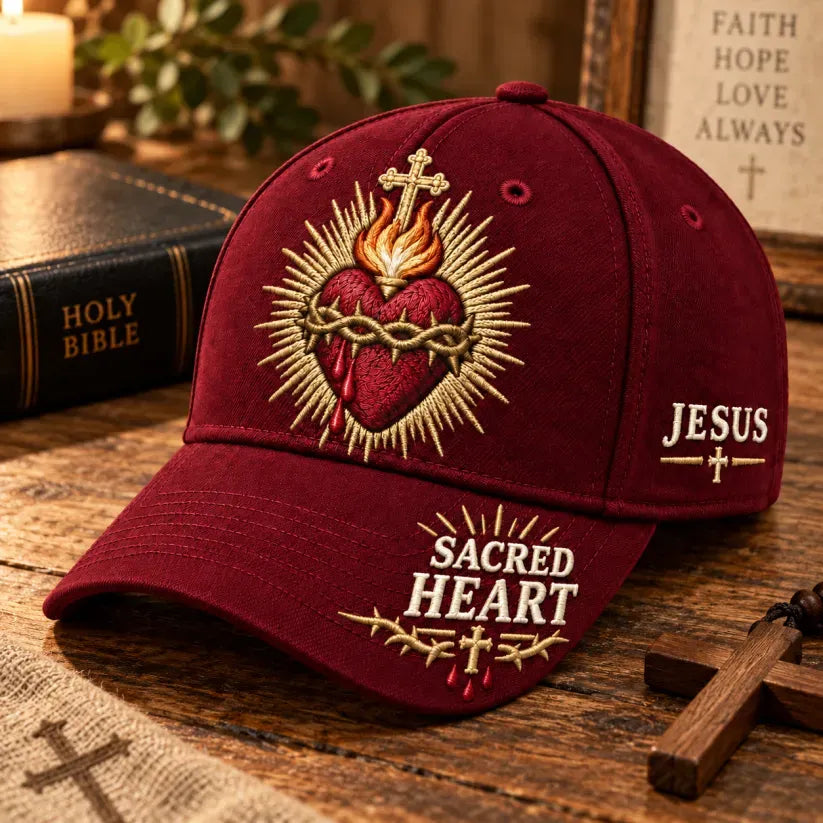 ❤️Sacred Heart of Jesus Faith Baseball Cap✝️Wear Your Faith. Carry His Love.