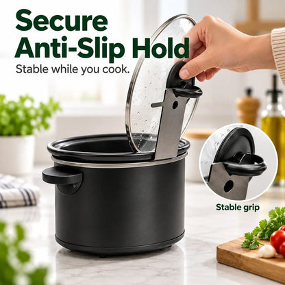 Multifunctional Pot Lid & Utensil Stand | Upright Lid Holder with Anti-Slip Base for Cleaner, Less-Cluttered Cooking